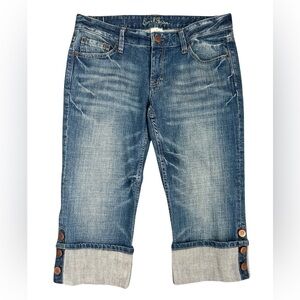 EARL JEANS 5 Pocket Style Cuffed Cropped Blue Jean Women’s Size 30.